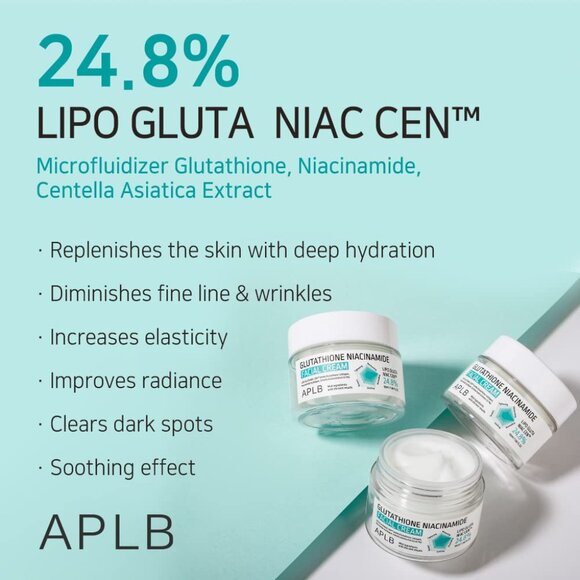 APLB Glutathione Niacinamide Facial Cream | LIPO GLUTA NIAC CEN™ 24.8% 1.86 FL.O - Picture 3 of 9